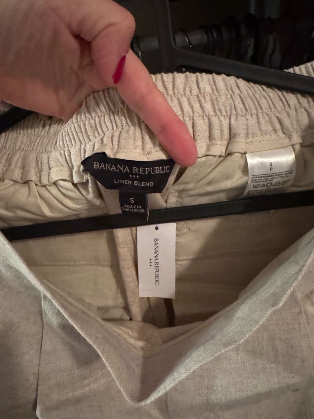 NWT- Banana Republic Cream Wide-Leg Linen-Blend Pants - Picture 3 of 5